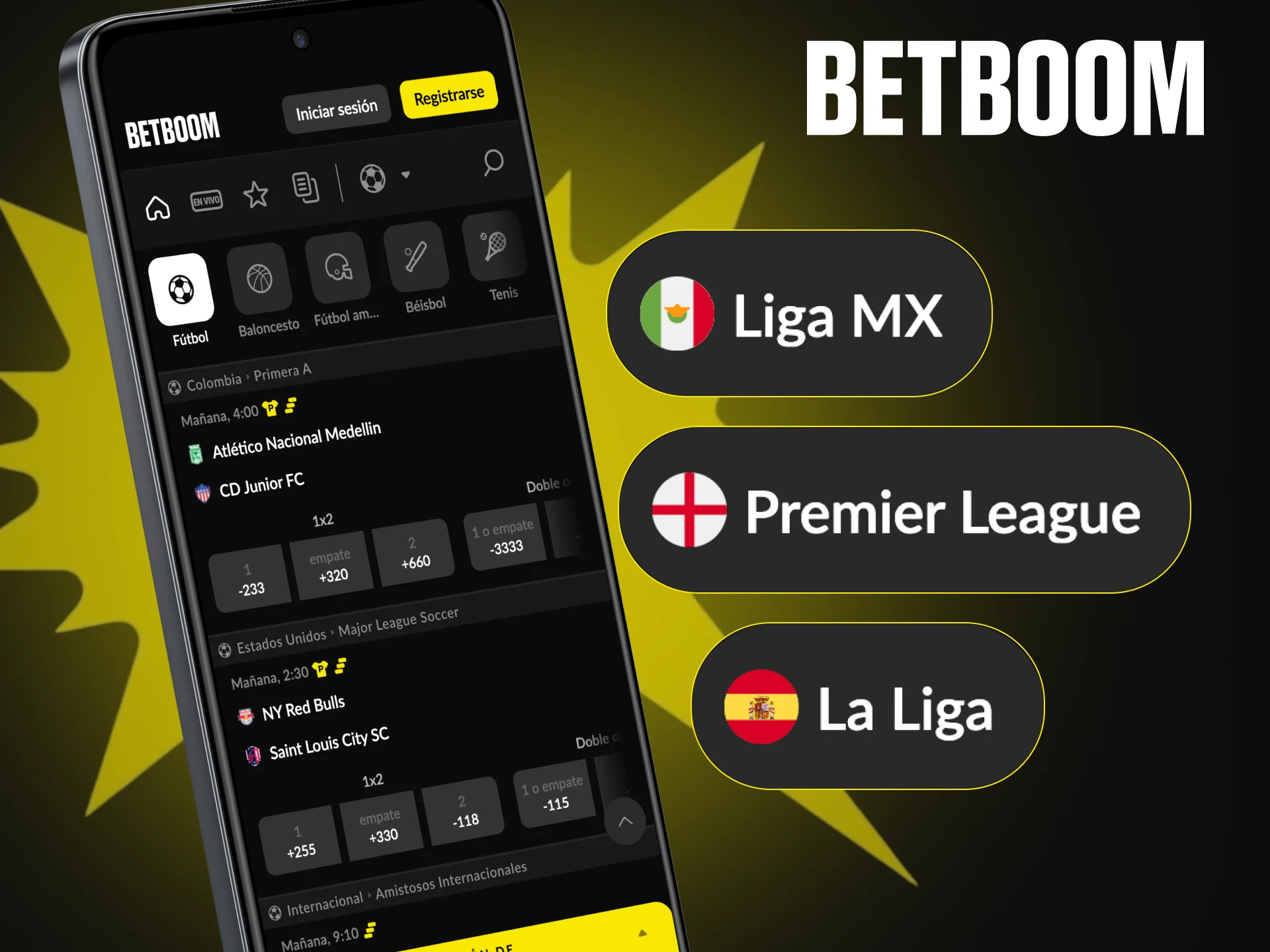Realiza tus apuestas de fútbol al instante con la aplicación de Betboom.