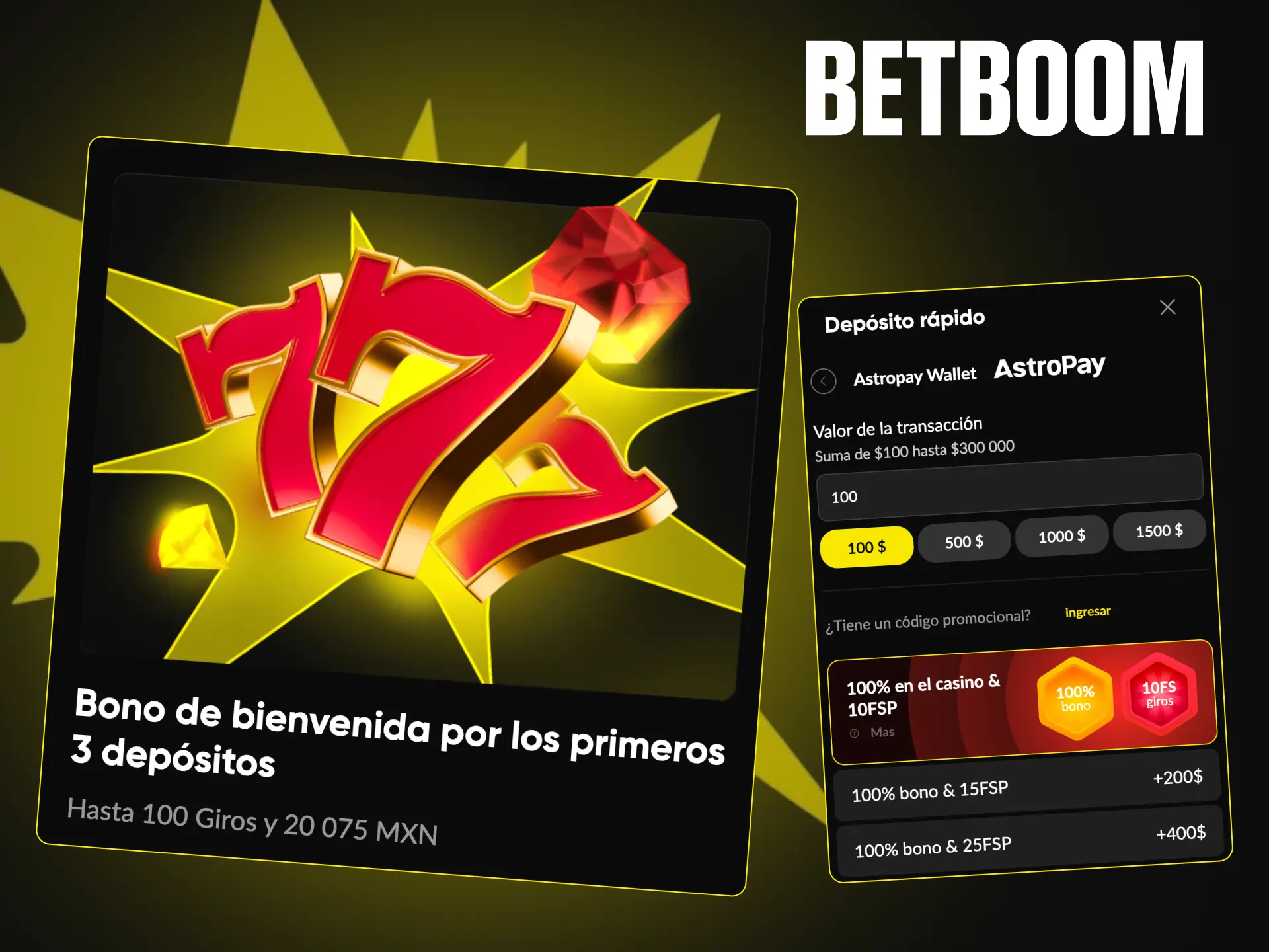 Mejora tu experiencia de juego en el casino con el bono de bienvenida de Betboom.