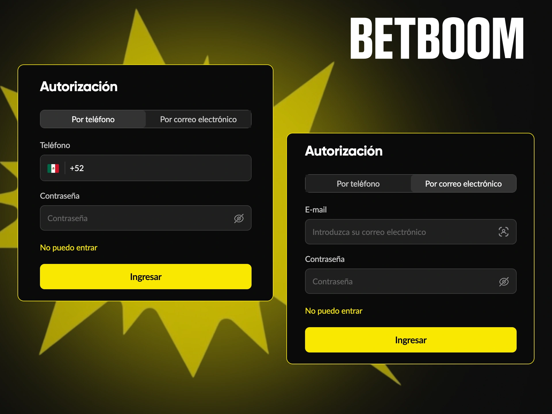 Inicia sesión en tu cuenta de Betboom en solo unos pasos.